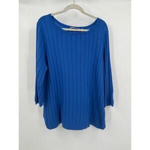 Soft Surroundings Womens Top Size‎ XL Ribbed Knit Stretch Boho Lagenlook Tunic